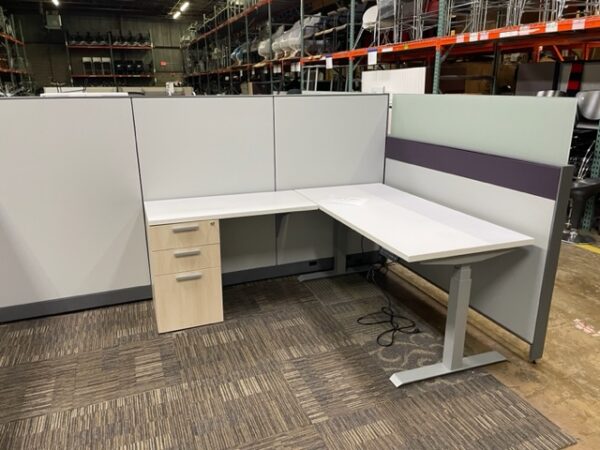 Used Steelcase Answer Cubicle with Frosted Glass
