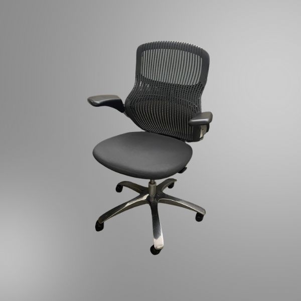 Thumbnail image of a used Knoll Generation mesh desk chair behind a grey background.