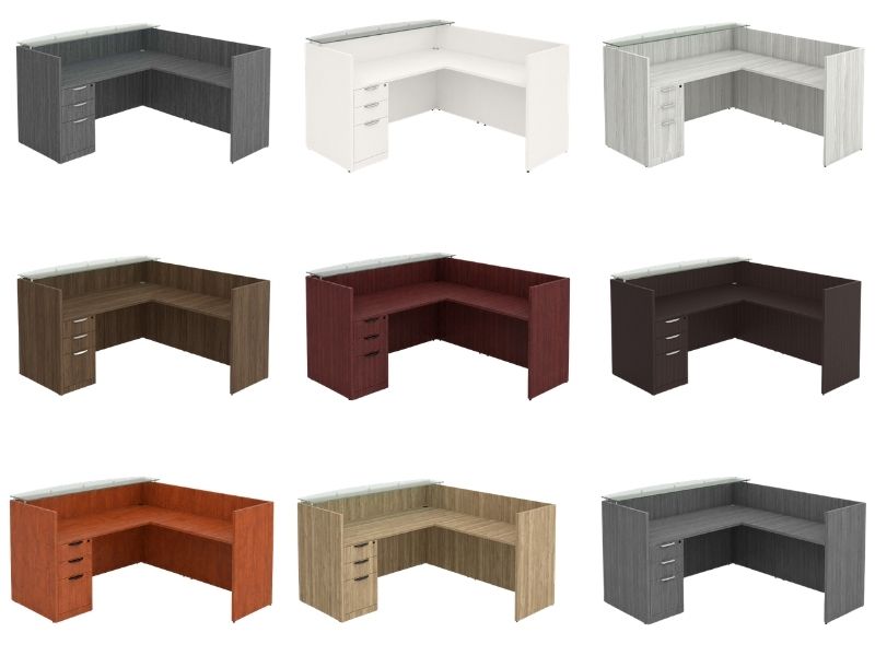 New Customizable Performance Furnishings Reception Desk - Laminate or Glass Top - Image 5