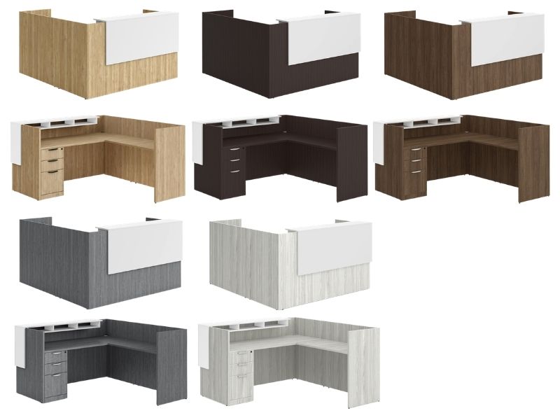 New Customizable Performance Furnishings Reception Desk - Laminate or Glass Top - Image 4