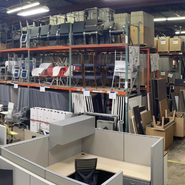 Image of OFR warehouse storing office furniture