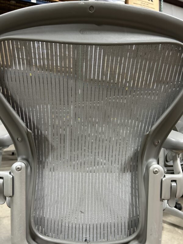 Used Herman Miller Aeron chair mesh back silver grey