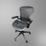 A Black Herman Miller Aeron Task Chair with 5-Star Casters in Used Condition for Sale At Office Furniture Resources.