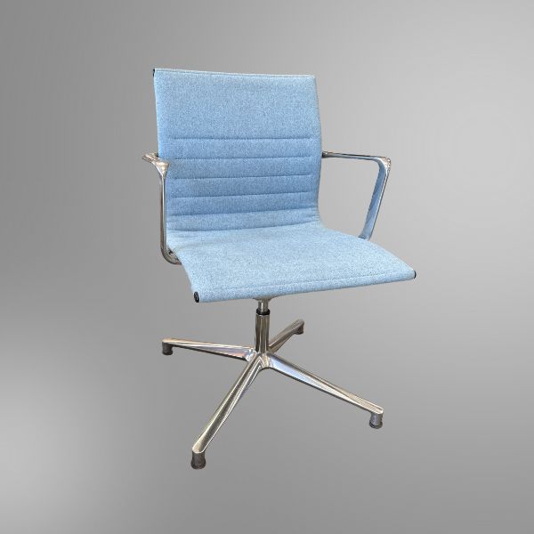 Used una blue swivel side chair
