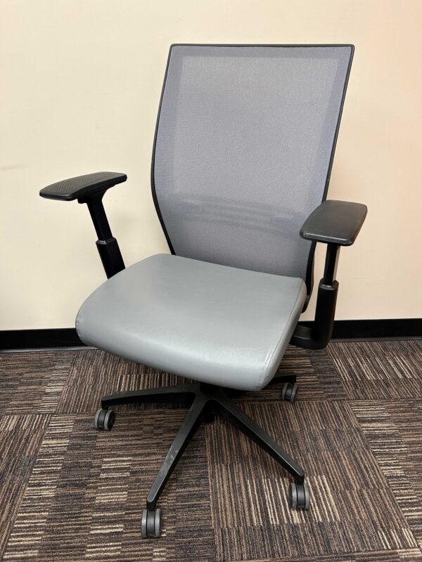 Used Sit On It Amplify Desk Chair - Blue and Grey - Image 3
