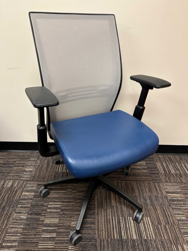 Used Sit On It Amplify Desk Chair - Blue and Grey - Image 2