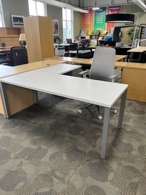 White L Shape Desk
