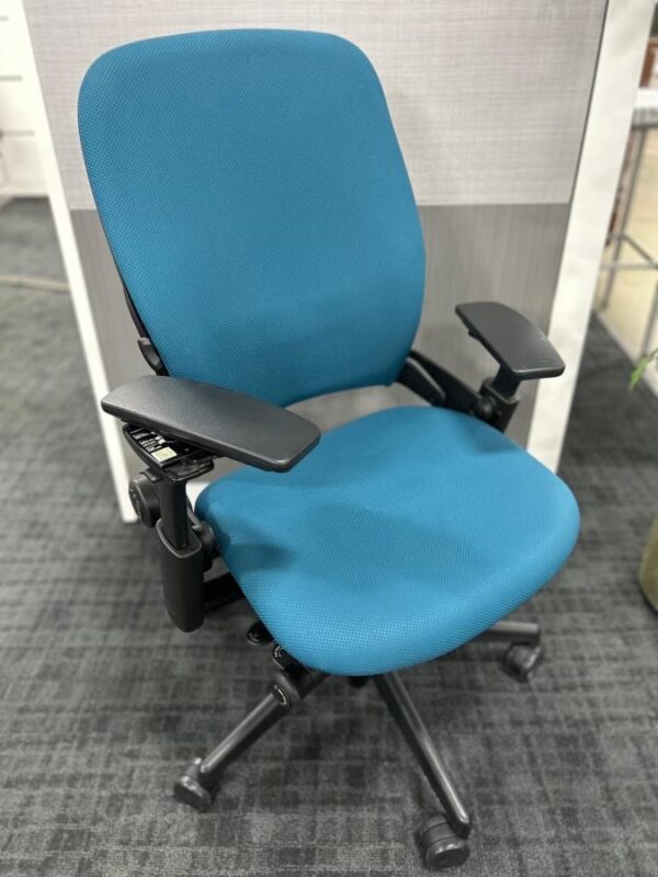 Used Blue Steelcase Leap V2 Ergonomic Desk Chair