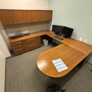 Gunlocke U Shape Desk closed Overhead