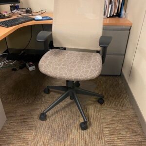 Tan mesh back desk chair
