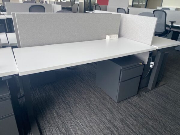 Used OMT Veyhl Clever Height Adjustable Sit to Stand Desk in White & Grey