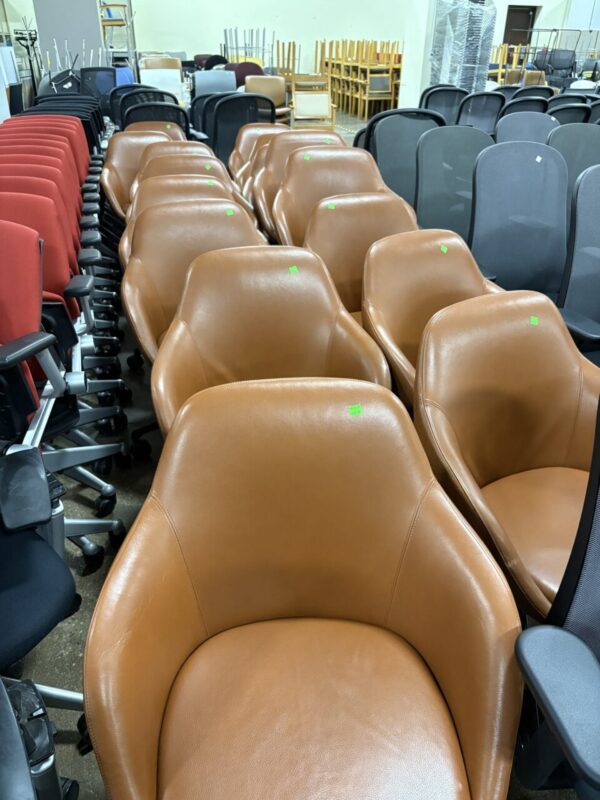 Used Brown Rolling Conference Chair - Image 3