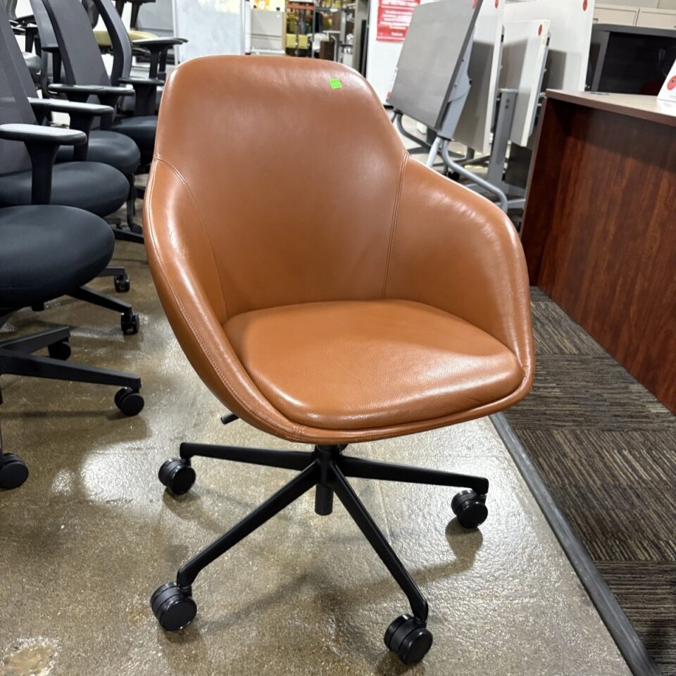 brown leather chair