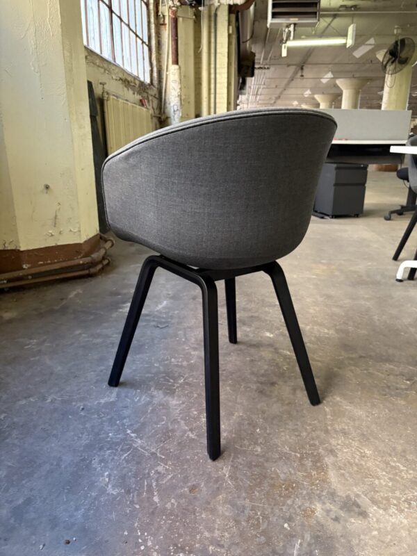 Used Grey Side Chair with Black Legs - Image 2