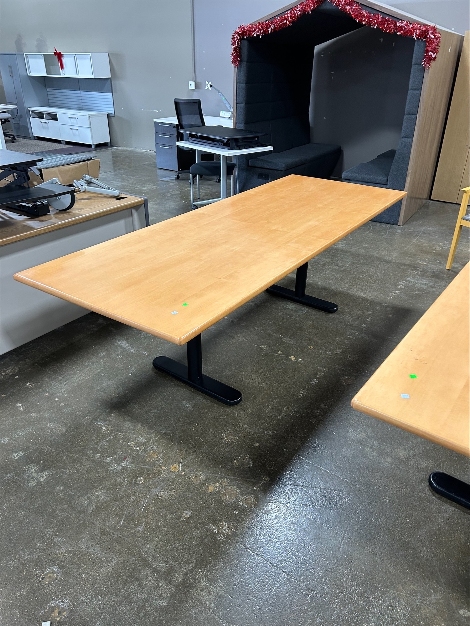 Used 36" x 96" Rectangular Table in Light Honey + Black - Image 2