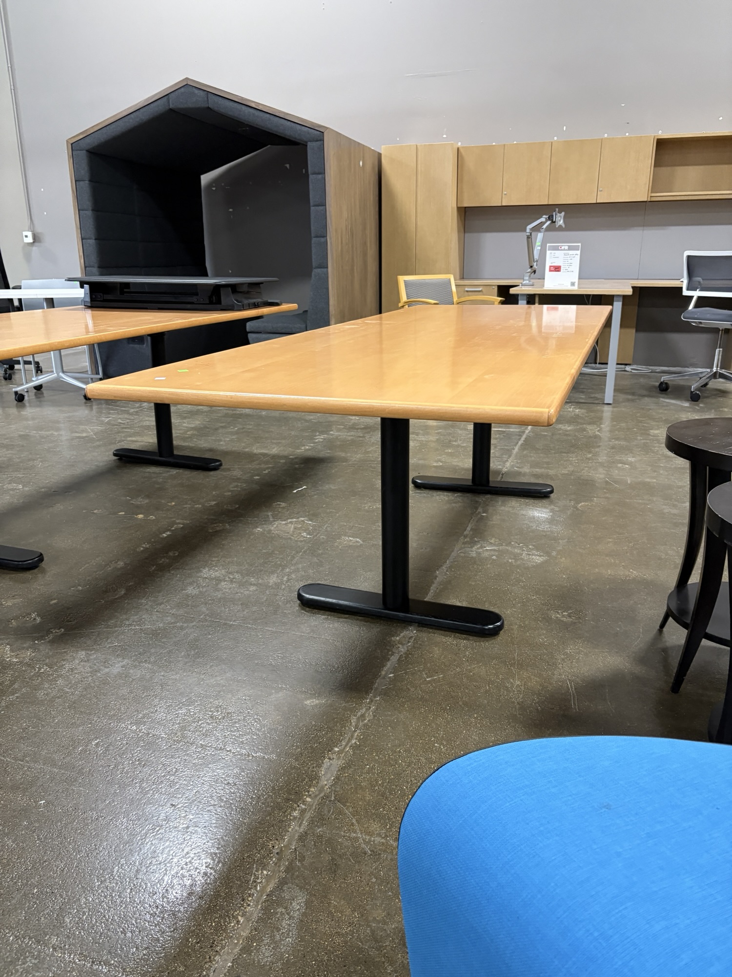 Used 36" x 96" Rectangular Table in Light Honey + Black - Image 4