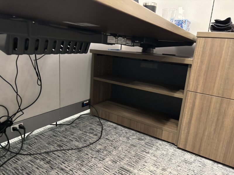 Used Steelcase Height Adjustable Desk with Bookcase, Lateral File, & Tower - Image 5