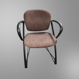 A Steelcase Ally stack chair with brown upholstery.