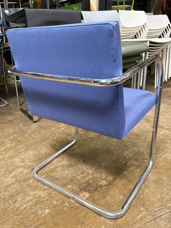 Used Knoll Brno Tubular Frame Side Chair - Blue - Image 3
