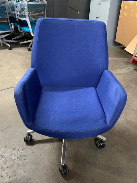 Used Steelcase Bindu Executive Conference Chair - Blue Fabric - Image 3