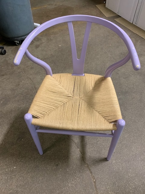 Used Carl Hansen CH24 Wishbone Purple Side Chair - Image 4
