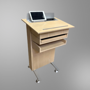 Used podium with wheels.