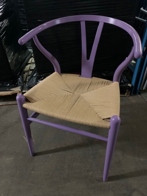Used Carl Hansen CH24 Wishbone Purple Side Chair - Image 2