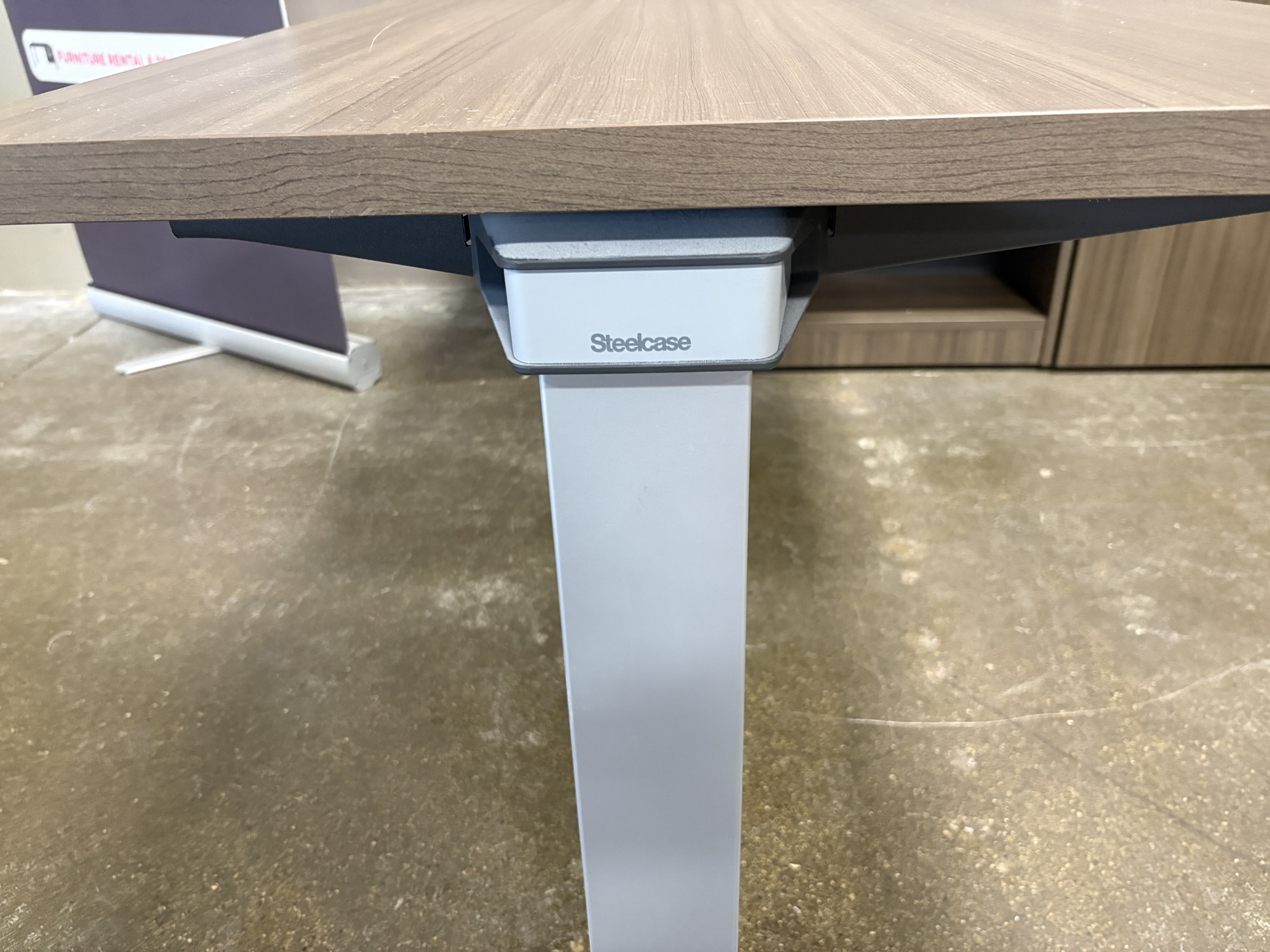 Used Steelcase Height Adjustable Desk with Bookcase, Lateral File, & Tower - Image 7