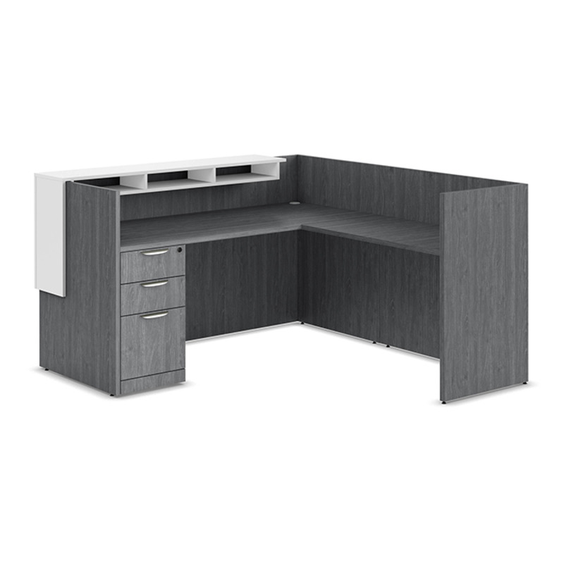 New Customizable Performance Furnishings Reception Desk - Laminate or Glass Top - Image 2
