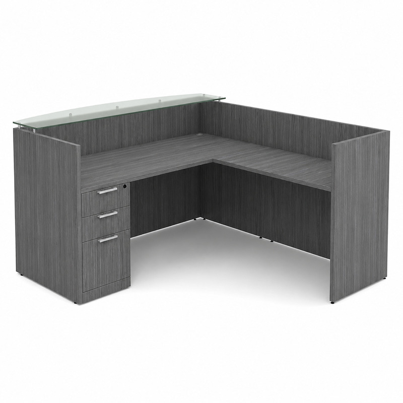 New Customizable Performance Furnishings Reception Desk - Laminate or Glass Top - Image 3