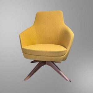 Like-new Global Drift yellow swivel club chair