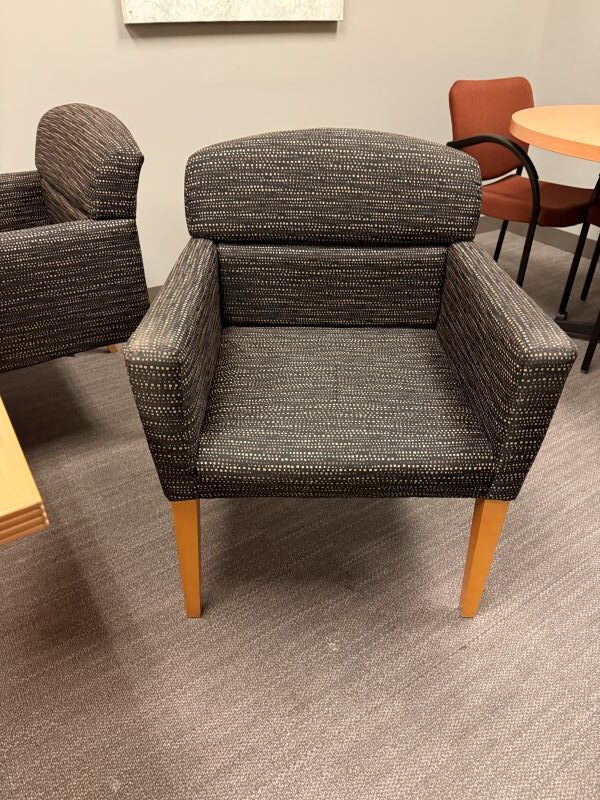 Used National Office Furniture Patterned Club Chair