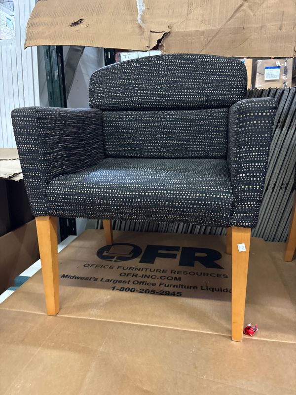 Used National Office Furniture Patterned Club Chair - Image 3