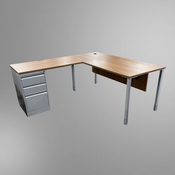 Used Global L-Shape Private Office Desk