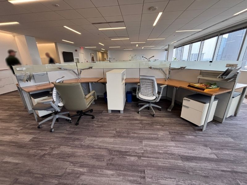 Used Allsteel 120 Degree Workstation with Height Adjustable Desk - Image 4