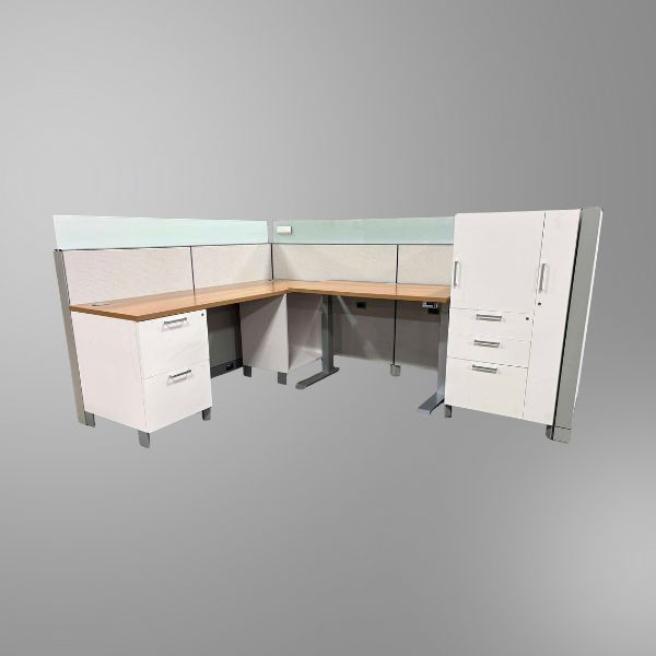 Used Allsteel 8x6 Cubicle with Height Adjustable Desk