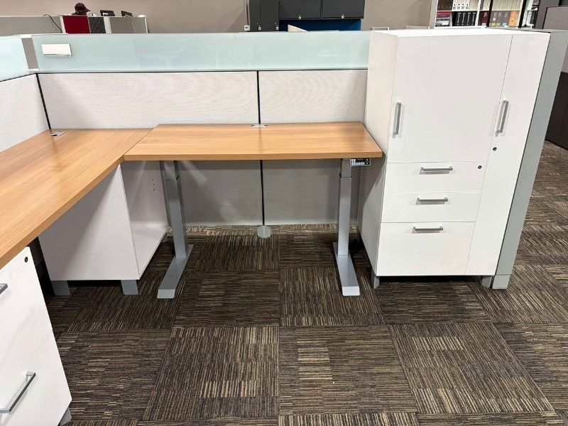 Used Allsteel 8x6 Cubicle with Height Adjustable Desk - Image 4