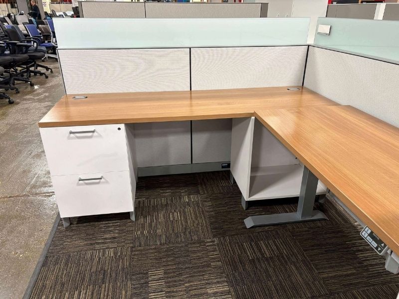 Used Allsteel 8x6 Cubicle with Height Adjustable Desk - Image 3