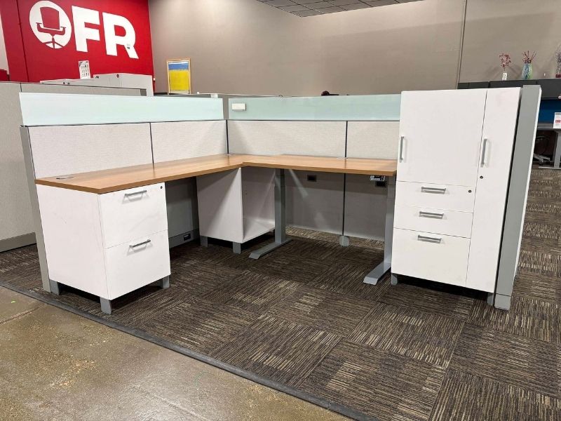 Used Allsteel 8x6 Cubicle with Height Adjustable Desk - Image 2