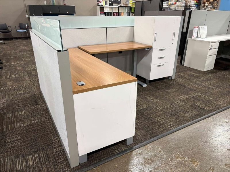Used Allsteel 8x6 Cubicle with Height Adjustable Desk - Image 5