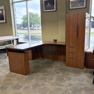 Used Allsteel L-Shape Height Adjustable Desk with Memory Control
