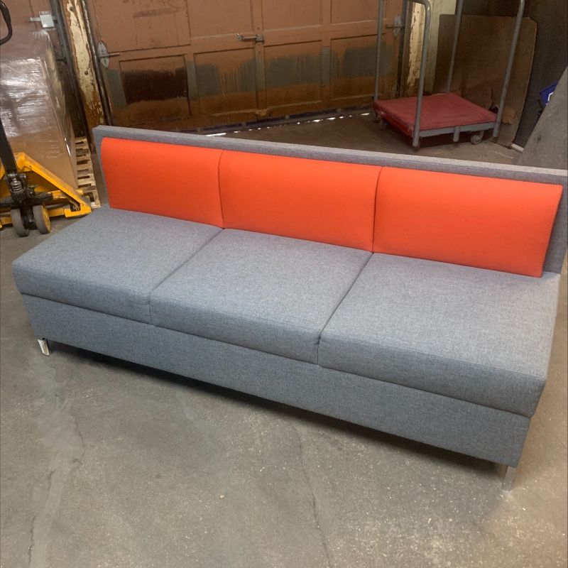 Used 3-Seat Sofa - Grey & Orange - Image 2