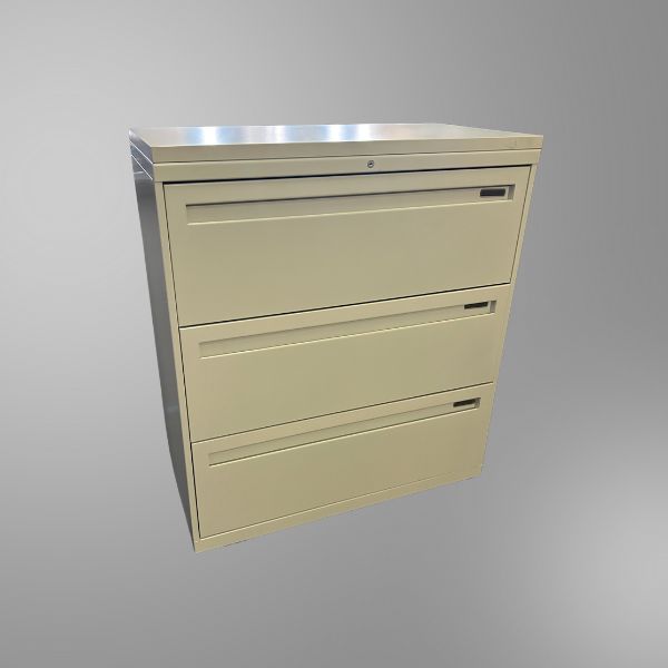 Used 3-Drawer 36W Allsteel Lateral File with Laminate Top