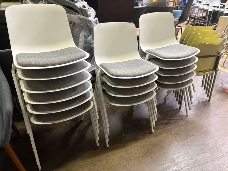 Used Poppin Key Stack Chair with Fabric Seat Pad