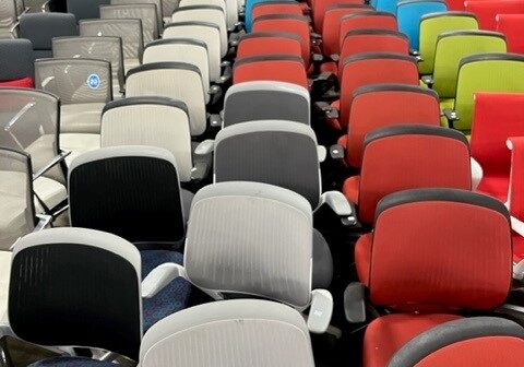OFR stocks 1000's of used desk chairs.