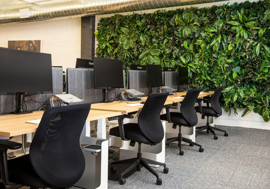 Image of an office with greenery added