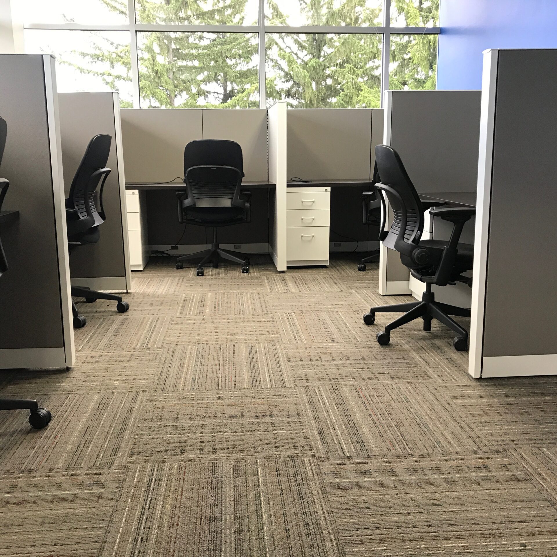 OFR Steelcase Answer cubicles configured to make the most of a small space.